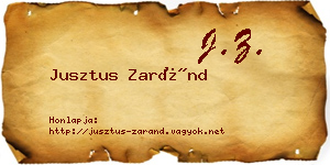 Jusztus Zaránd névjegykártya